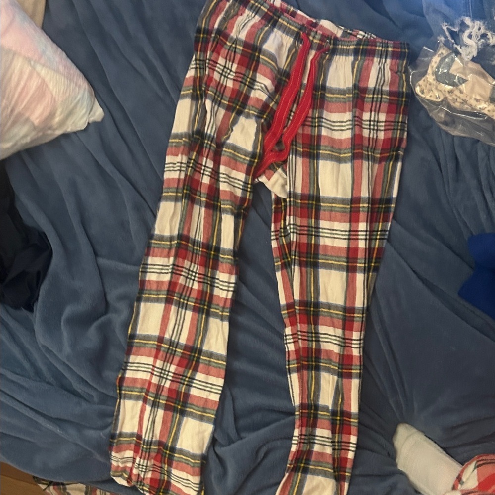 Old Navy Kids Plaid Pajama Bottoms - Red, White, Blue